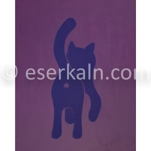 Cat Print - Purple Monochrome