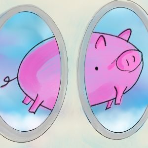 Pig Print - Outside Plane Window **FREE**