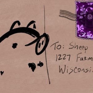 Pig Print - Postcard to Sheep **FREE**