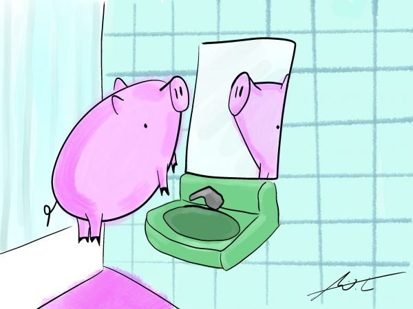 Pig Print - Contemplating Existence  **FREE**