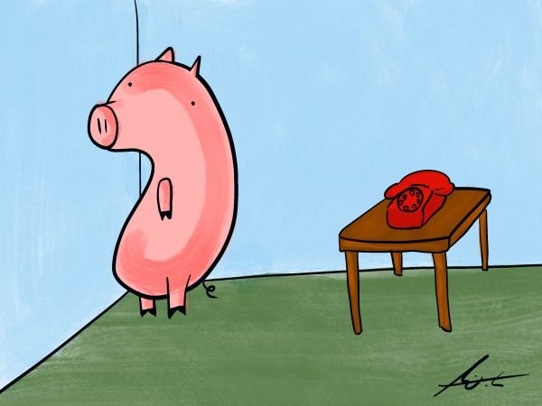 Pig Print - Ignoring a Phone Call  **FREE**