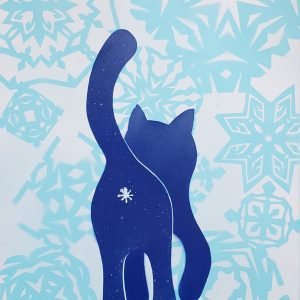 Cat Print - Christmass Snowflakes